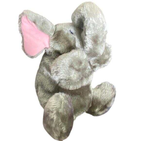 Elephant Hand Puppet Plush Toy Animal Express 11” Vintage 1982 1978 Blue Eyes - Picture 2 of 13